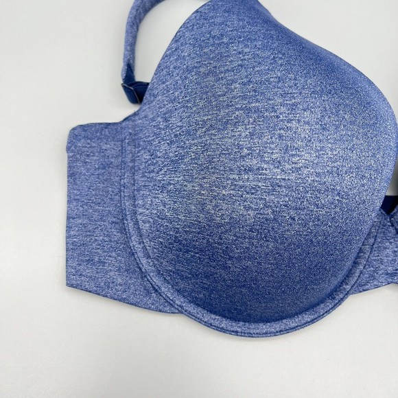 Ambrielle 42C Bra Everyday Full Coverage Underwire Back Closure Heather Blue EUC - Picture 2 of 14